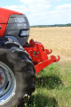in front of a tractor Stock photo