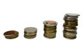 Coin staircase Stock photo