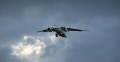 airplane An 148 comes in to land Stock photo