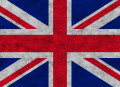Union flag on a concrete wall background Stock photo